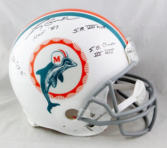Larry Csonka Autographed Miami Dolphins F/S 72 TB Authentic Helmet w/ 5 Insc - JSA W Auth *Black