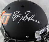 Barry Sanders Autographed Oklahoma State F/S Black Authentic Helmet - JSA W Auth *White