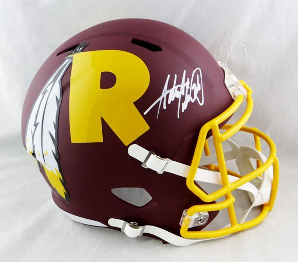 Adrian Peterson Autographed Washington Redskins F/S AMP Speed Helmet - Beckett W Auth *White