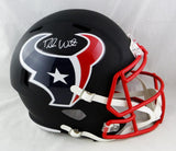 Deshaun Watson Autographed Houston Texans F/S Flat Black Speed Helmet - JSA W Auth *Silver