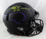 Adrian Peterson Autographed Minnesota Vikings F/S Eclipse Speed Authentic Helmet w/ 2 Insc- Beckett W Auth *Yellow