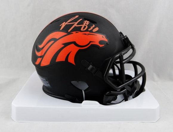 Phillip Lindsay Autographed Denver Broncos Eclipse Speed Mini Helmet - JSA W Auth *Orange
