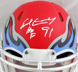 Earl Campbell Autographed Tennessee Titans AMP Speed Mini Helmet w/ HOF- JSA W Auth *White