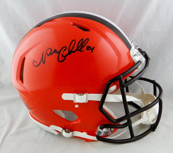 Nick Chubb Autographed Cleveland Browns F/S Speed Authentic Helmet- Beckett W *Black