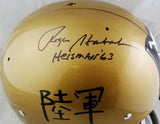Roger Staubach Autographed Navy Midshipmen Jolly Rogers TK Helmet w/ Heisman - Beckett W Auth