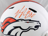 Phillip Lindsay Autographed Denver Broncos F/S Flat White Speed Helmet - JSA W Auth *Orange
