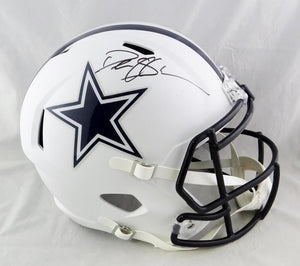 Deion Sanders Autographed Dallas Cowboys F/S Flat White Helmet - Beckett W Auth *Blue