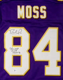 Randy Moss Autographed Purple Pro Style Jersey w/ Insc- Beckett W Auth *8