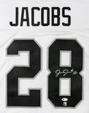 Josh Jacobs Autographed White Pro Style Jersey - Beckett W Auth *8