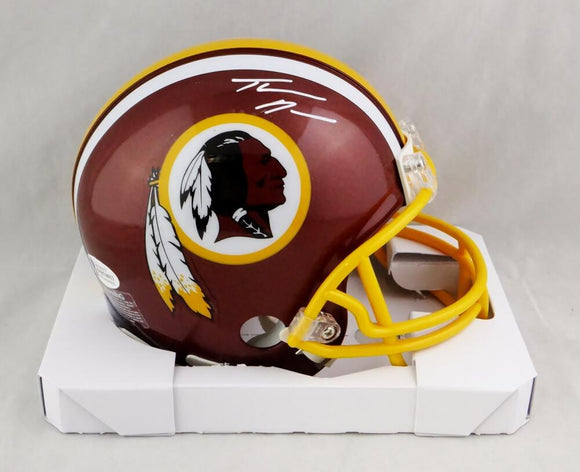 Thaddeus Moss Autographed Washington Redskins Mini Helmet - Beckett W Auth *White