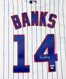 Ernie Banks Autographed P/S Majestic Chicago Cubs Jersey - TriStar Auth *Silver