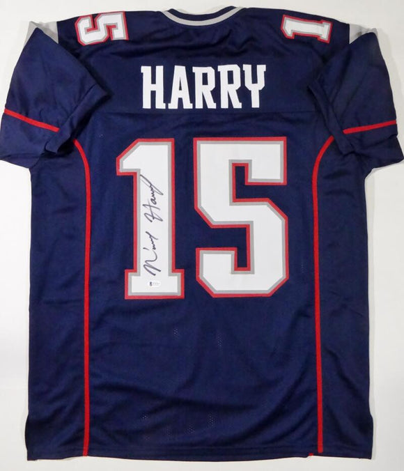 N'Keal Harry Autographed Blue Pro Style Jersey- Beckett Auth *