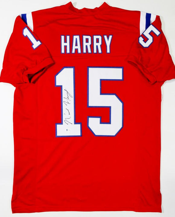 N'Keal Harry Autographed Red Pro Style Jersey- Beckett Auth *
