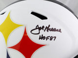 Joe Greene Autographed Pittsburgh Steelers F/S AMP Speed Helmet w/ HOF - Beckett Auth *Black