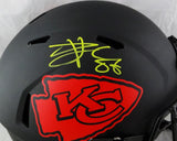Travis Kelce Autographed Kansas City Chiefs F/S Eclipse Speed Helmet - Beckett W Auth *Yellow