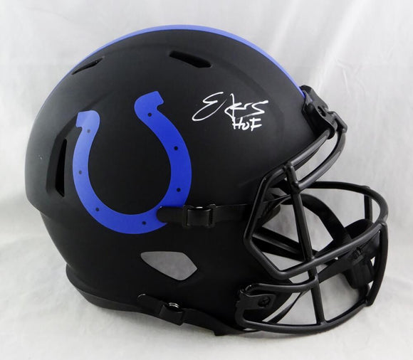 Edgerrin James Autographed F/S Indianapolis Colts Eclipse Speed Helmet w/HOF - JSA W Auth *White