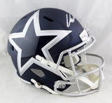 CeeDee Lamb Autographed Dallas Cowboys F/S AMP Speed Helmet - Fanatics Auth *Silver