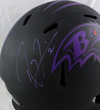Ray Lewis Autographed Ravens F/S Eclipse Speed Helmet - Beckett Auth *Purple