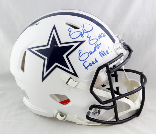 Ezekiel Elliott Autographed Dallas Cowboys Authentic Helmet Inscribed Feed  Me