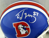 Ed McCaffrey Autographed Denver Broncos 75-96 TB Mini Helmet- JSA W Auth *Silver