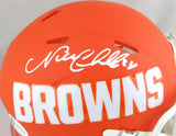 Nick Chubb Autographed Cleveland Browns AMP Speed Mini Helmet - Beckett Auth *Black