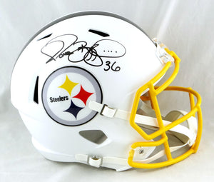 Jerome Bettis Autographed Pittsburgh Steelers F/S Flat White Speed Helmet - Beckett W Auth *Black