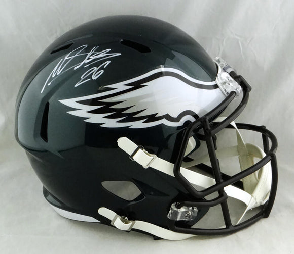 Miles Sanders Autographed Eagles Full Size Speed Helmet - JSA W Auth *White Image 1