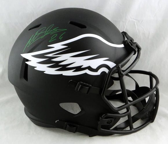 Miles Sanders Autographed Eagles F/S Eclipse Speed Helmet - JSA W Auth *Green Image 1