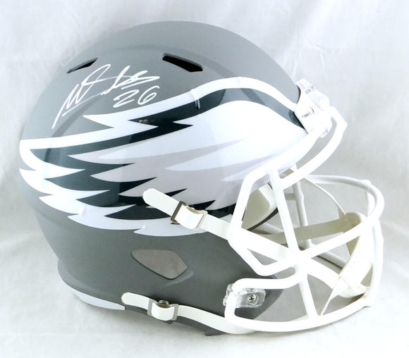 Miles Sanders Autographed Eagles F/S AMP Speed Helmet - JSA W Auth *White Image 1