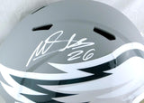 Miles Sanders Autographed Eagles F/S AMP Speed Helmet - JSA W Auth *White Image 2