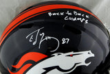 Ed McCaffrey Autographed Denver Broncos F/S Speed Helmet w/Insc - JSA W Auth *White