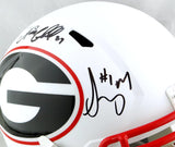 Nick Chubb / Sony Michel Autographed Georgia Bulldogs F/S AMP Speed Helmet - Beckett W Auth *Black