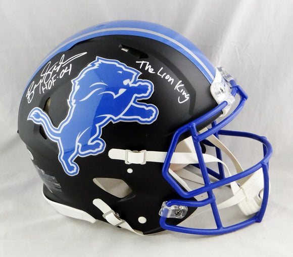 Barry Sanders Autographed Detroit Lions F/S Flat Black Authentic Helme –  The Jersey Source