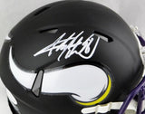 Adrian Peterson Autographed Minn Vikings Flat Black Mini Helmet - Beckett W Auth *White