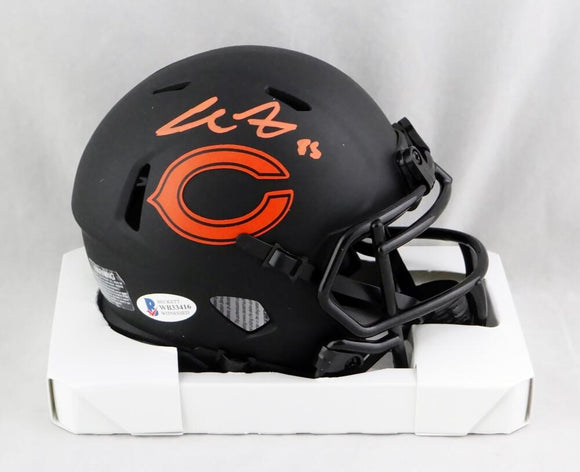 Cole Kmet Autographed Chicago Bears Eclipse Speed Mini Helmet - Beckett W Auth *Orange