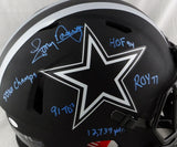 Tony Dorsett Autographed Dallas Cowboys F/S Eclipse Speed Authentic Helmet w/5 Insc - Beckett W Auth *Blue