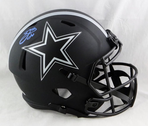 Emmitt Smith Autographed F/S Dallas Cowboys Eclipse Speed Helmet- Beckett W Auth *Blue