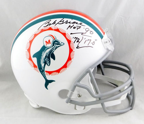 Bob Griese Autographed F/S Miami Dolphins 72 TB Helmet w/ 2 Insc - JSA W Auth *Black