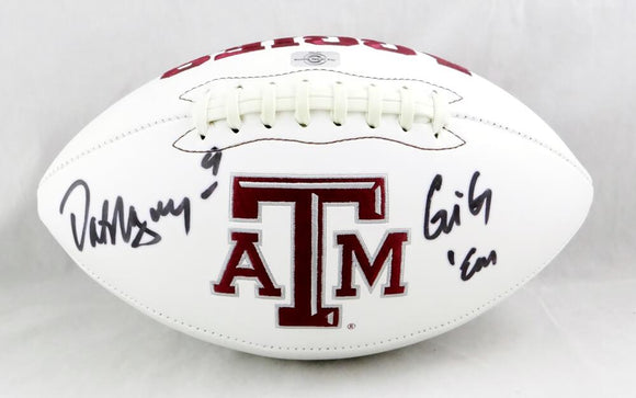 Dat Nguyen Autographed Texas A&M Logo Football w/ Gig Em- Jersey Source Auth