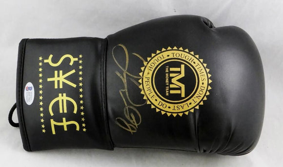 Floyd Mayweather Autographed Black TMT Custom Boxing Glove - Beckett Auth *Gold