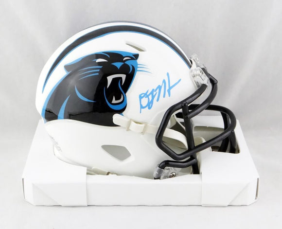 DJ Moore Autographed Carolina Panthers Flat White Mini Helmet - JSA W Auth *Blue Image 1