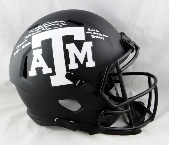 Johnny Manziel Autographed Texas A&M Eclipse Speed F/S Helmet w/ 3 Insc - JSA W Auth *White