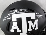 Johnny Manziel Autographed Texas A&M Eclipse Speed F/S Helmet w/ 3 Insc - JSA W Auth *White