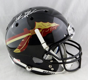 Deion Sanders Autographed Florida State Seminoles Full Size Black Helmet - Beckett W Auth *Silver
