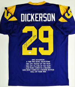 Eric Dickerson Signed Blue & White Pro Style Jersey w/ HOF- Beckett W – The  Jersey Source