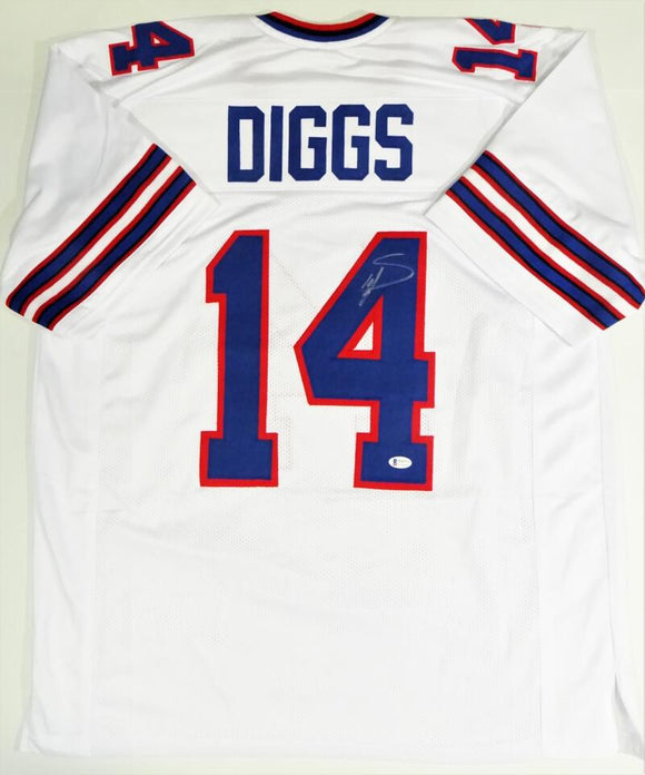 Stefon Diggs Autographed White Pro Style Jersey - Beckett W Auth *4 *Silver