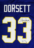 Tony Dorsett Autographed Blue College Style Jersey w/ Heisman - Beckett W Auth *R3