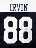 Michael Irvin Autographed White & Blue Pro Style Jersey - Beckett W *Black *R8