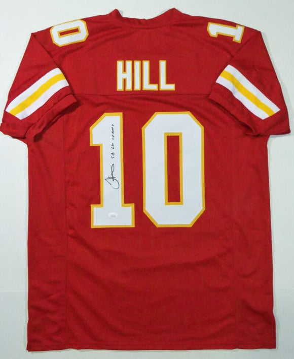 Tyreek Hill Autographed Red Pro Style Jersey w/ SB Champs - JSA W Auth *1