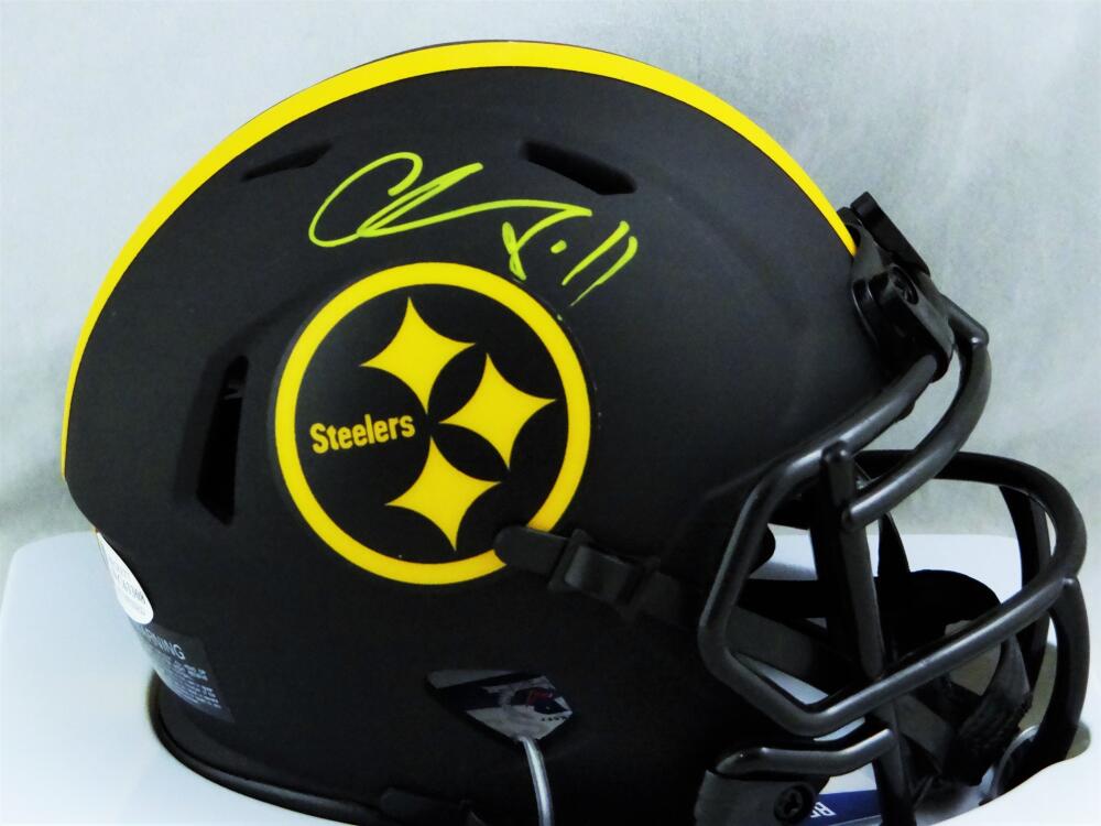 Chase Claypool Autographed Pittsburgh Steelers Eclipse Mini Helmet -  Beckett W Auth *Yellow